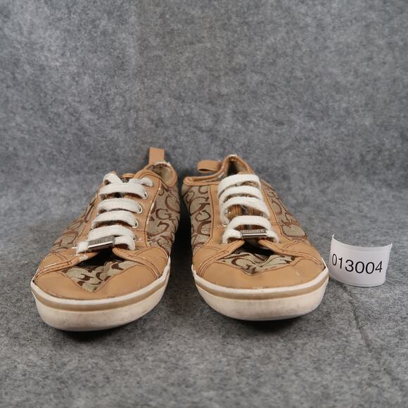 Guess Shoes Womens 9.5 Fashion Sneakers Lace Up Casual Flat Logo Brown - Picture 2 of 13